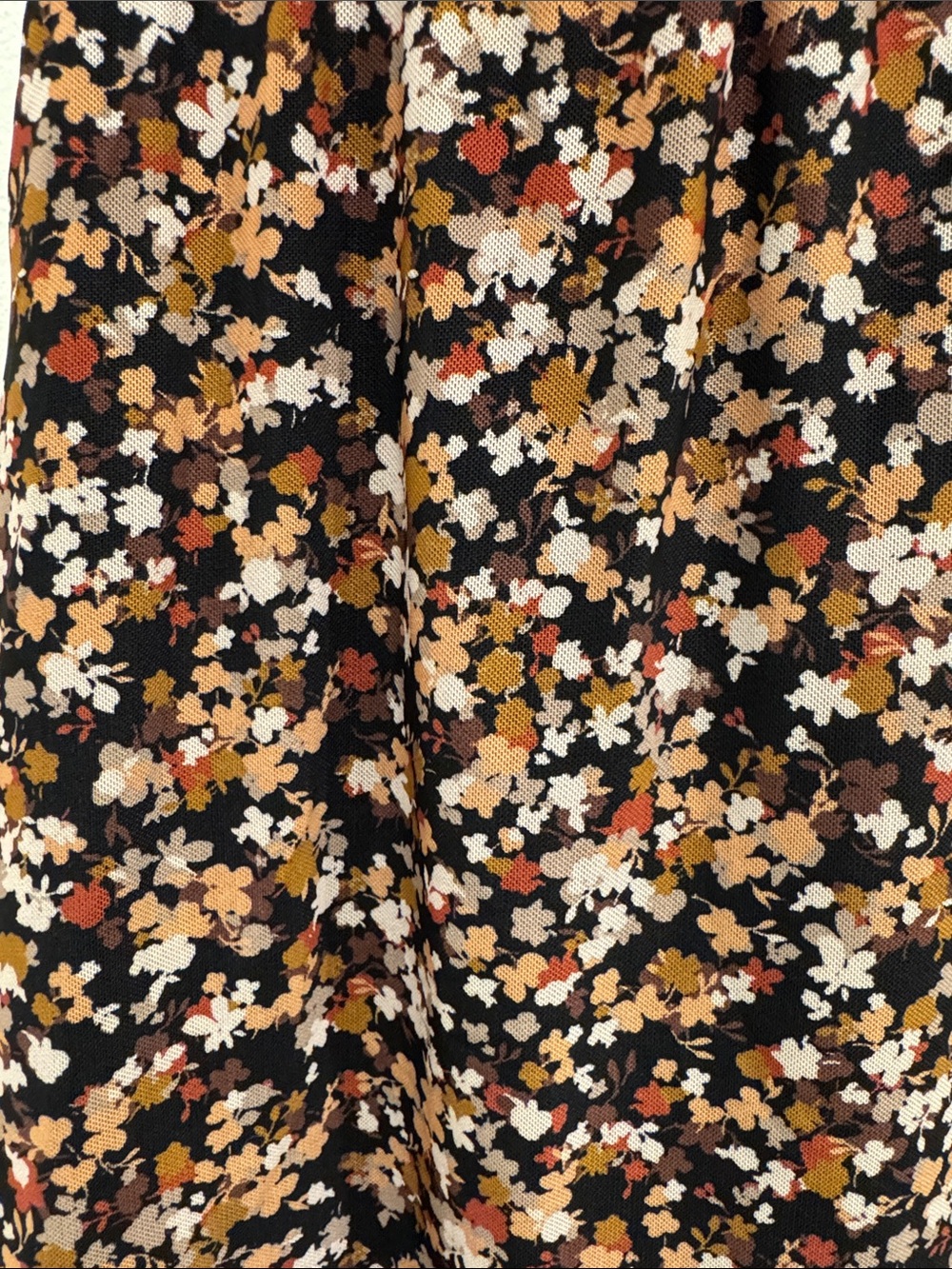 Floral Print Black Mini Skirt with Brown and Tan Accents - Picture 6 of 6